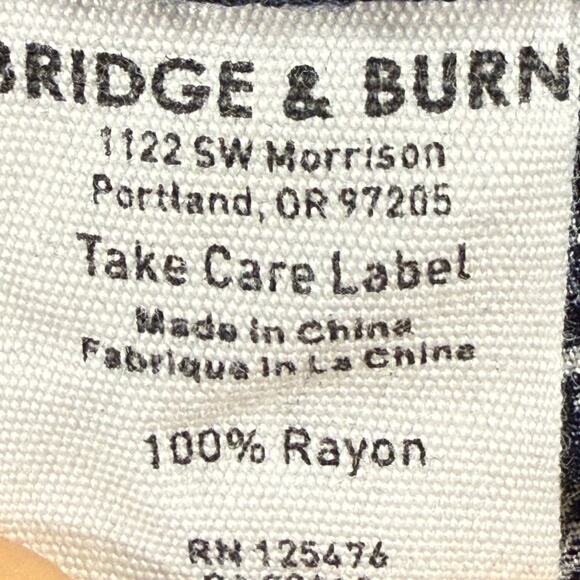 Bridge & Burn Women's M Blue White Geometric Rayon Shirt Dress Pockets - Picture 5 of 7